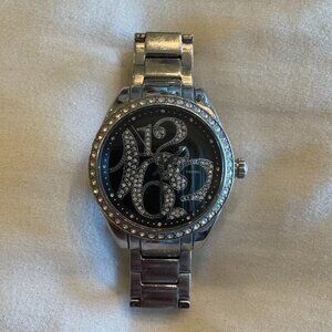 Fossil Chrome Colored Watch With Rhinestones (Pre-Owned)